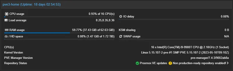Proxmox UI